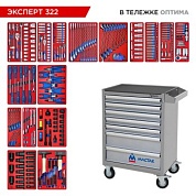 Набор инструментов 323 предмета, "ЭКСПЕРТ 322", в серой тележке МАСТАК 52-07322G