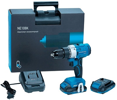 Шуруповерт аккумуляторный макс ? сверла 13мм, 20В, 80Нм с акк. и зар. уст-вом NORDBERG NE108K