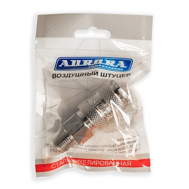 Штуцер мама с наружной резьбой 1/4M, никелированная сталь, уп. 1шт