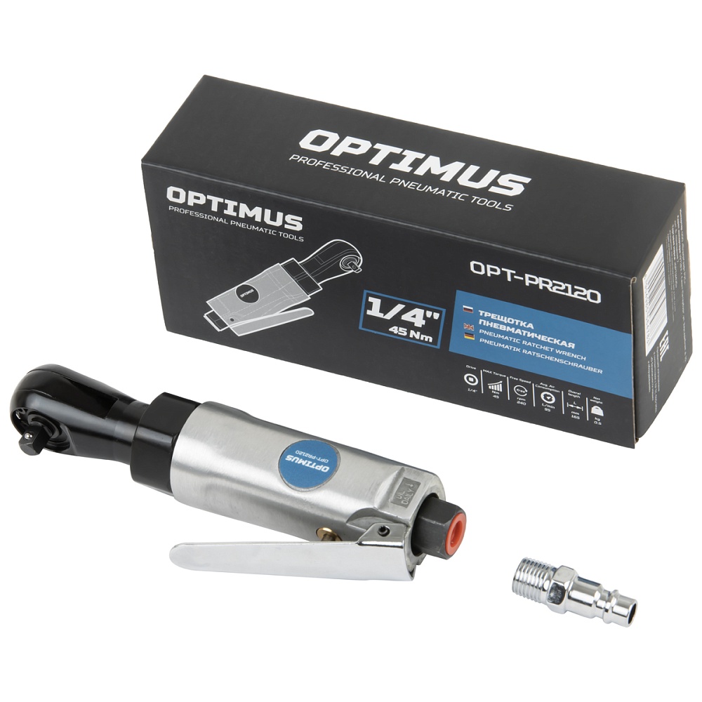 OPT-PR2120 Пневматическая трещотка 1/4”, 240 Об/ мин, 45 Нм OPTIMUS