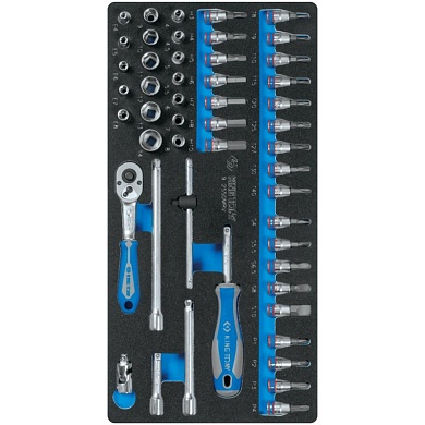 KING TONY Набор торцевых головок 1/4" с принадлежностями, ложемент, 50 предметов KING TONY 9-2550MRV