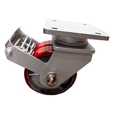 SCpb 63 MAX-2 Сверхбольшегрузная сдвоенная поворотная колёсная опора с тормозом, полиуретан, г/п 3000 кг, д. 150 (VILS)