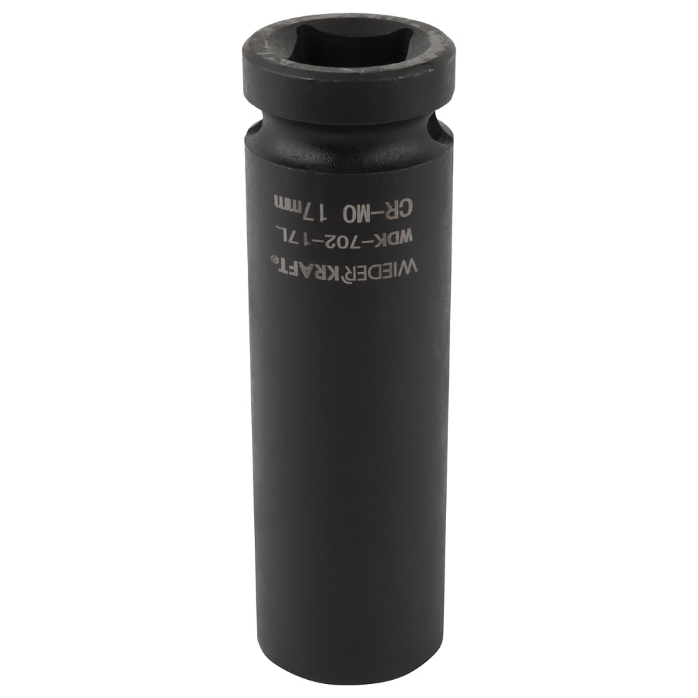 WDK-702-17L Головка торцевая ударная глубокая тонкостенная 1/2", 6 гр. 17 мм. Wiederkraft