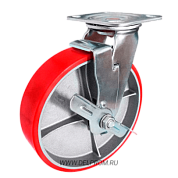 SCpb 55 Большегрузная полиуретановая поворотная колесная опора с тормозом д125 (VILS)