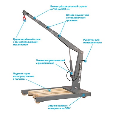 Кран пневмогидравлический грузовой, 3 т, усиленный NORDBERG N3771