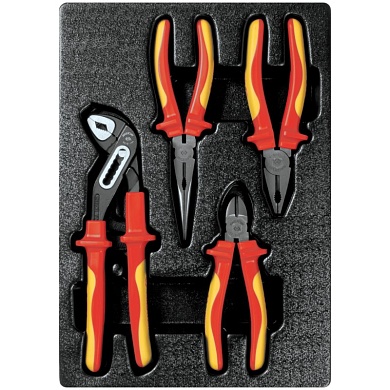 KING TONY Набор диэлектрических пассатижей и бокорезов, ложемент, 4 предмета KING TONY 9-40604GP