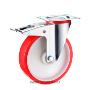 SNPb 42 Полиуретановая поворотная колесная опора, с тормозом д100 (VILS)