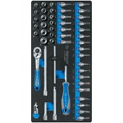 KING TONY Набор торцевых головок 1/4" с принадлежностями, ложемент, 50 предметов KING TONY 9-2550MRV