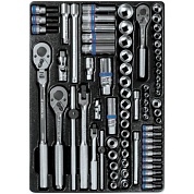 KING TONY Набор торцевых головок 1/4", 3/8" с принадлежностями, ложемент, 75 предметов KING TONY 9-5575MR