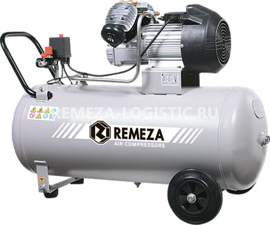 Компрессор поршневой вертикальный с прямым приводом (бытовая серия) 100.J2047BВ REMEZA (Белоруссия): 400 л/мин., 8 бар, ресивер 100 л., 2,2 кВт, 220В, габариты без упак. 650х550х1240 мм, 73 кг.