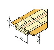 Керамическая подкладка прямоугольная КЕДР КП-9Т (ширина 27 мм, канавка трапецевидная 9 мм, длина 600