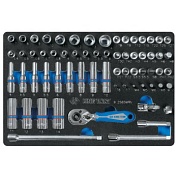 KING TONY Набор торцевых головок 1/4" с принадлежностями, ложемент, 65 предметов KING TONY 9-2565MRV