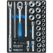 KING TONY Набор торцевых головок 1/2" с принадлежностями, шестигранные, ложемент, 33 предмета KING TONY 9-4333MRV04